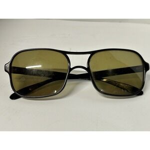 Vintage 70s RENAULD Black Frame YELLOW Lens SUNGLASSES USA Men's Mod